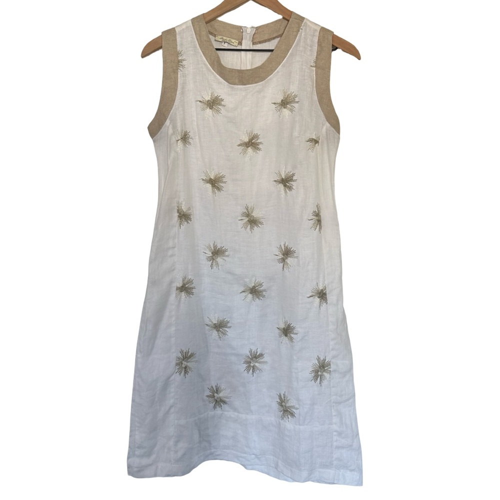Puro Lino Made in Italy Linen Embroidered Sleeveless Dress – Size‎ Small